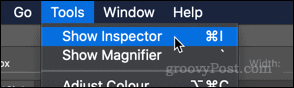 Pokaži opciju Inspektor u aplikaciji Pregled macOS