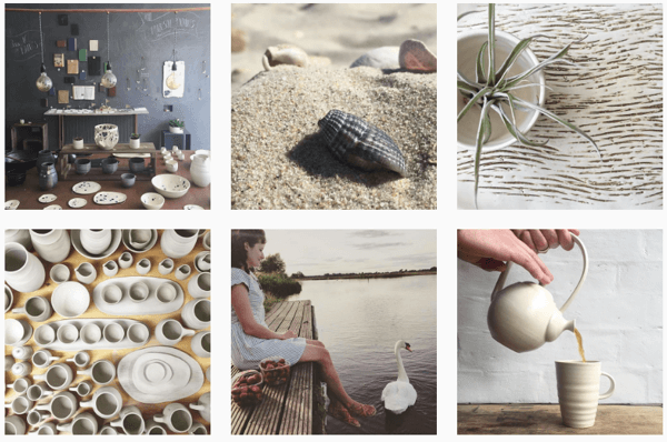 Illyria Pottery koristi jedan filtar za stvaranje kohezivnog Instagram feeda.