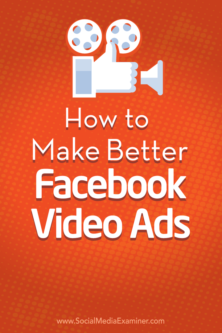 napraviti bolje facebook video oglase