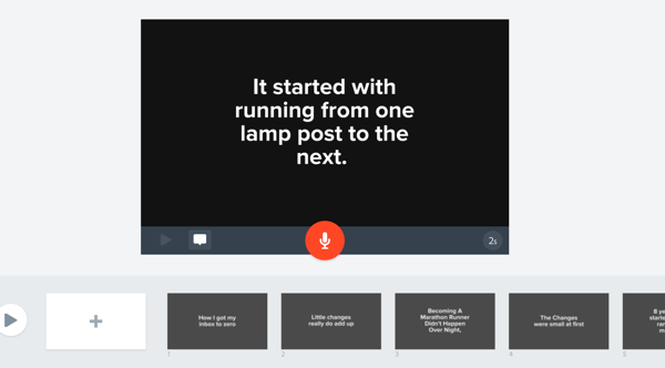 Dodajte svoj tekst istaknutog bloga na svoje slajdove u videozapisu Adobe Spark.