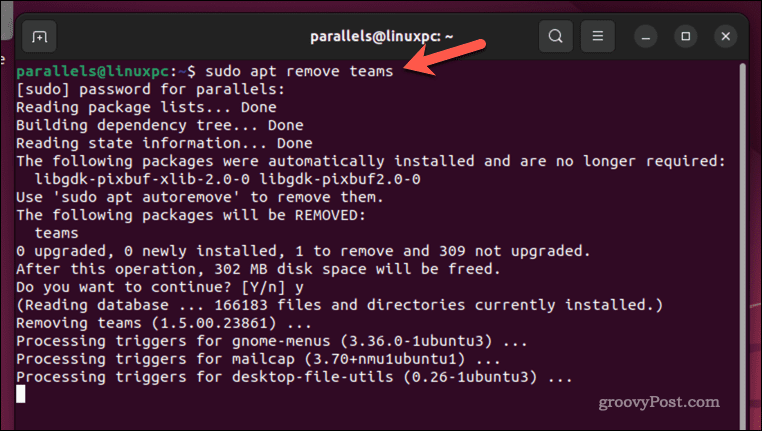 Uklonite Microsoft Teams na Ubuntuu pomoću terminala