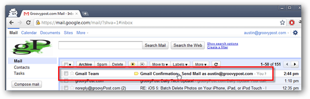 gmail pretinac - e-pošta za potvrdu