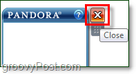 zatvorite sve Windows 7 gadgete uključujući pandora