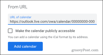 Dodavanje Outlookovog kalendara u Google kalendar po URL-u