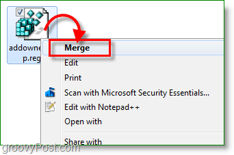 Snimak zaslona sustava Windows 7 - spojite ispravku ključa registra