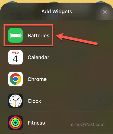 iphone add baterija widget