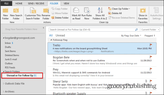 Outlook 2013: Kako pomoću mapa pretraživanja brzo pronaći e-poštu!