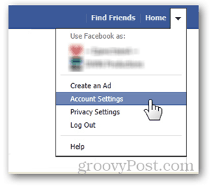 postavke postavki gumba računa na facebook stranici, postavke postavke korisničkog URL-a