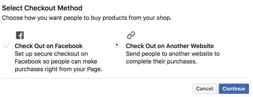 Facebook vam omogućuje da odaberete želite li da korisnici odlaze na Facebook ili da ih pošalju na vašu stranicu da odjave.