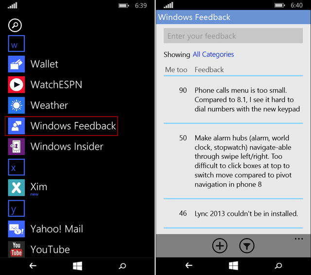 Pošaljite povratne informacije u sustavu Windows 10 za telefone na jednostavan način