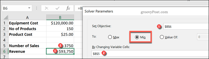 Postavljanje varijabli Excel Solver