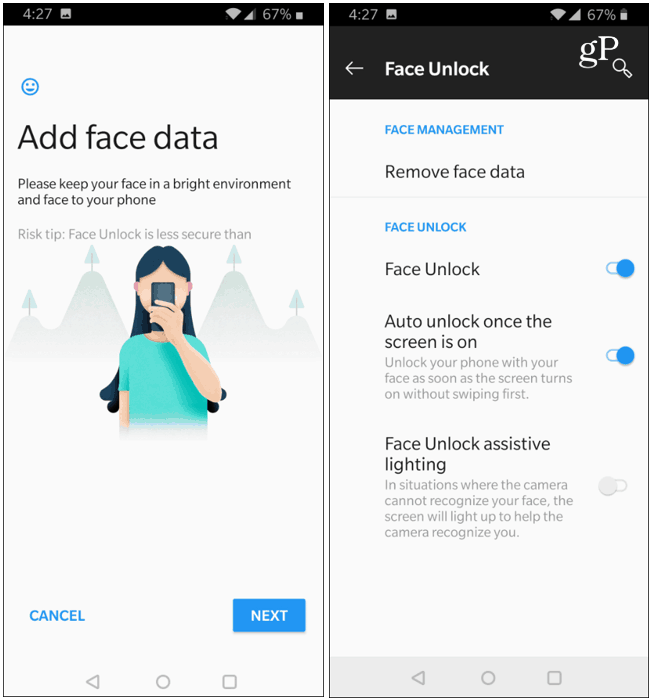 Podaci o otključavanju lica OnePlus 6T