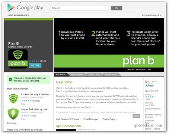 Plan B pronalazi vaš izgubljeni ili ukradeni Android pametni telefon bez da ga prvo instalirate