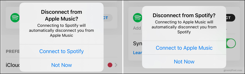 Odspojite Apple Music i Spotify