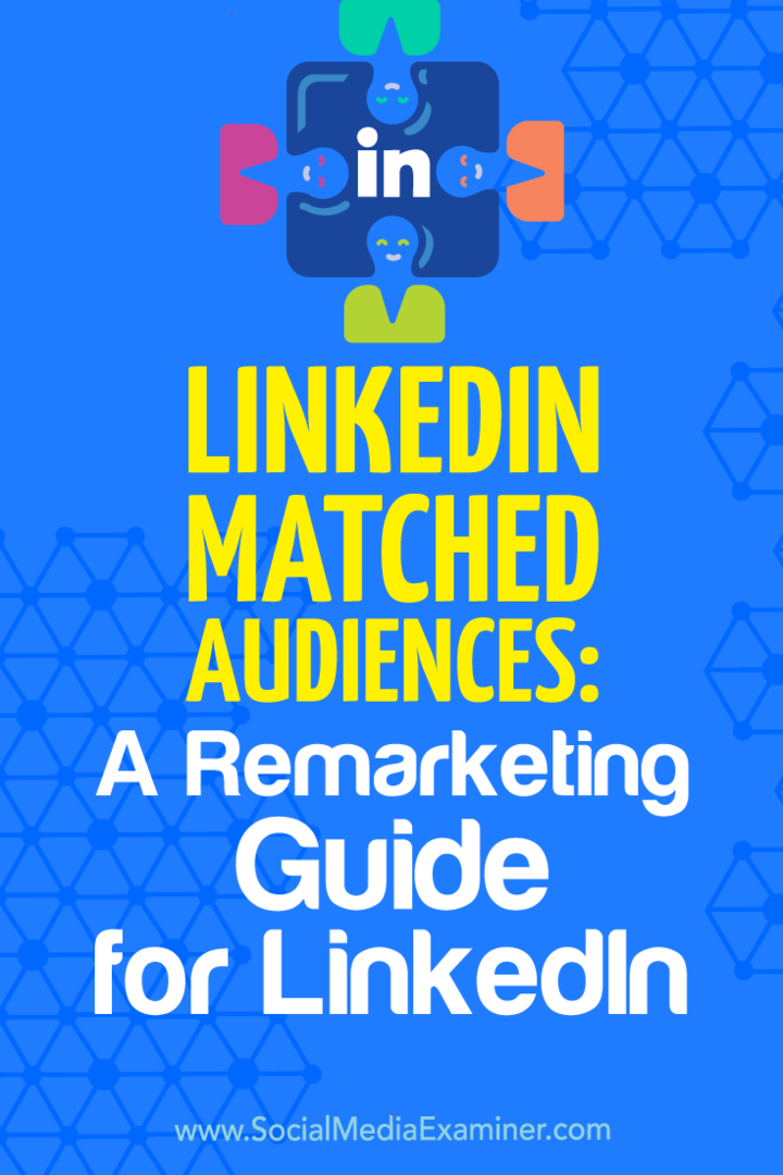 Publika koja se podudara s LinkedIn-om: Vodič za ponovni marketing za LinkedIn: Ispitivač društvenih medija
