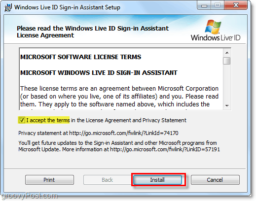 povežite svoj Windows 7 račun instaliranjem pomoćnika za prijavu uživo