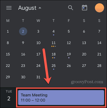 google kalendar događaj mobilni