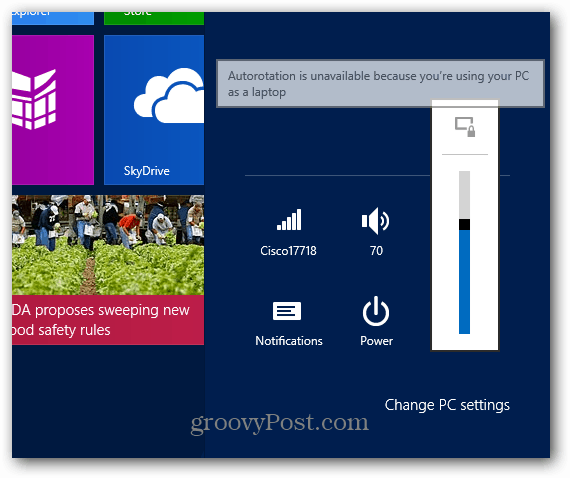 Kako zaključati rotaciju zaslona na površini sa sustavom Windows RT