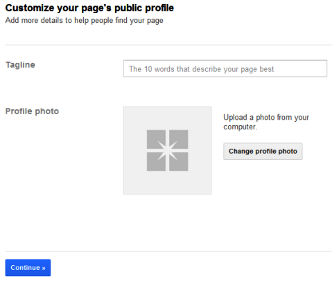 Google+ stranice - slogan i fotografija profila