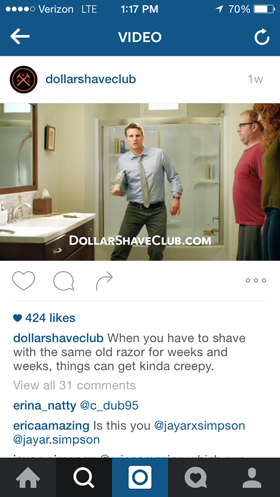 dolar shave club instagram video