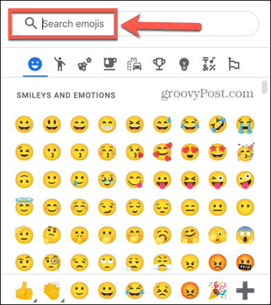 pretražite emojije u google dokumentima