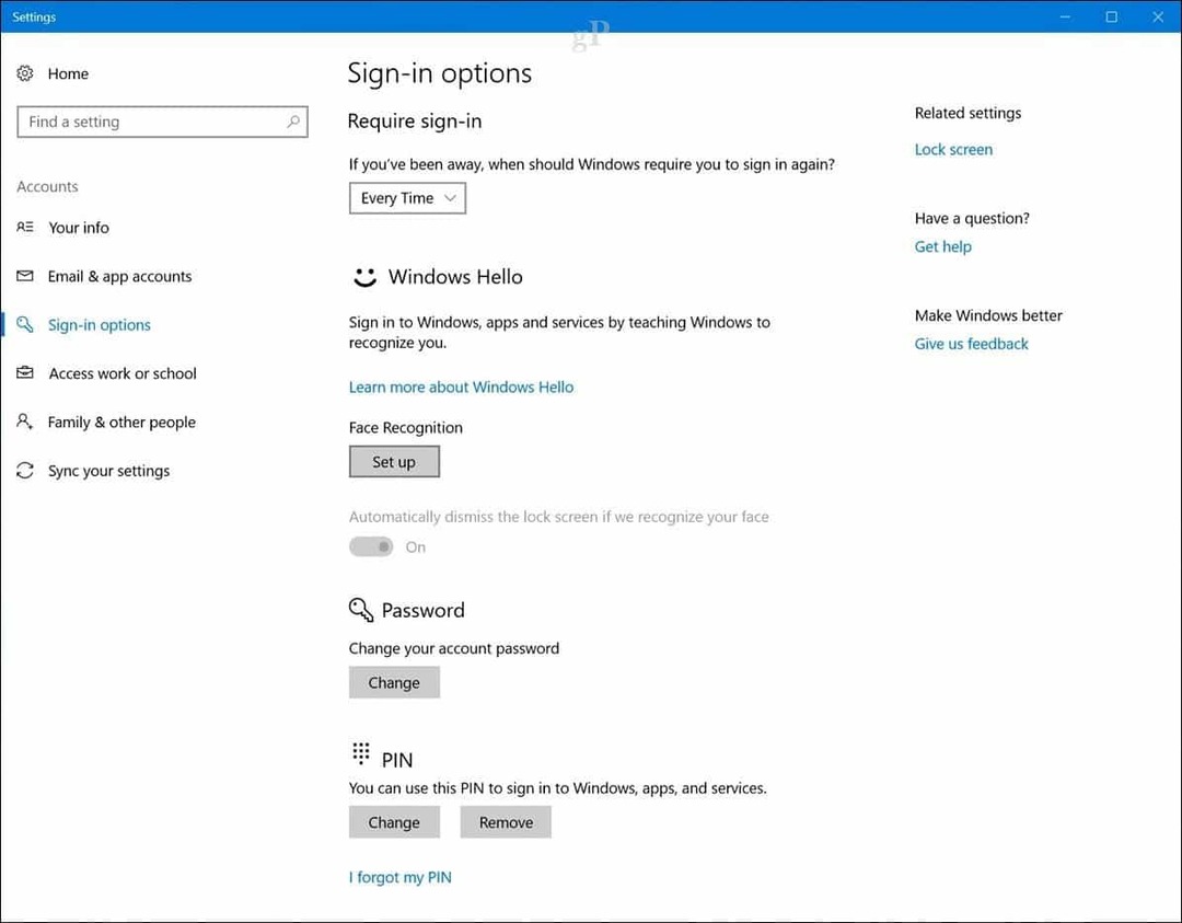 Kako postaviti Windows Hello Face Recognition da se prijavi u Windows 10