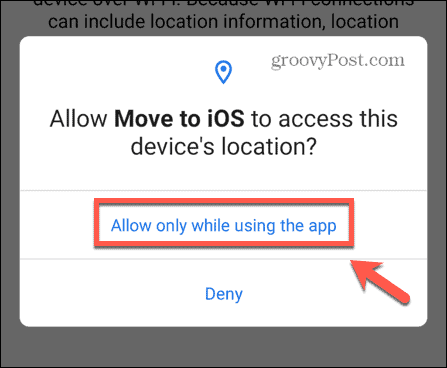 prijeđi na iOS aplikaciju dopusti lokaciju uređaja