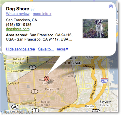 nacrtajte uslužno područje za google karte za svoju tvrtku