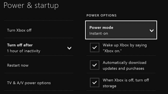 Ušteda energije Xbox One