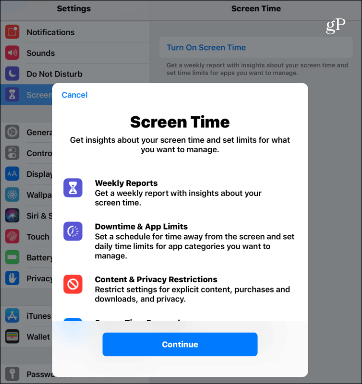 Omogući zaslonsko vrijeme iOS 12
