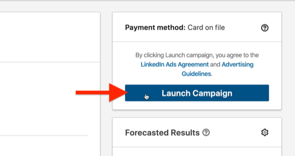 primjer povezane oglasne kampanje istaknut gumb pokretanja kampanje