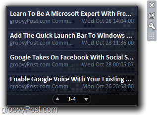 RSS feedovi prikazuju se u sustavu Windows 7 pomoću gadgeta za lako umetanje