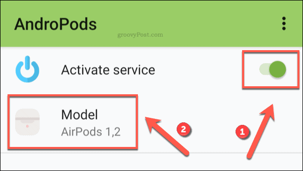 Omogućavanje AndroPods na Androidu