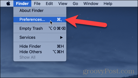 Otvorite postavke Finder na vašem Mac računalu
