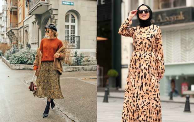kombinacije leopard suknji hidžab