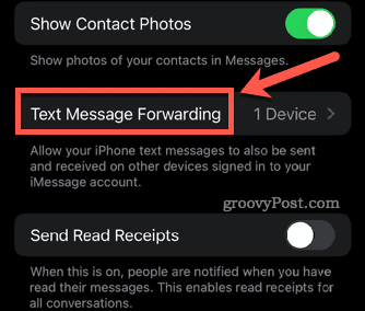 prosljeđivanje tekstualnih poruka na iPhoneu