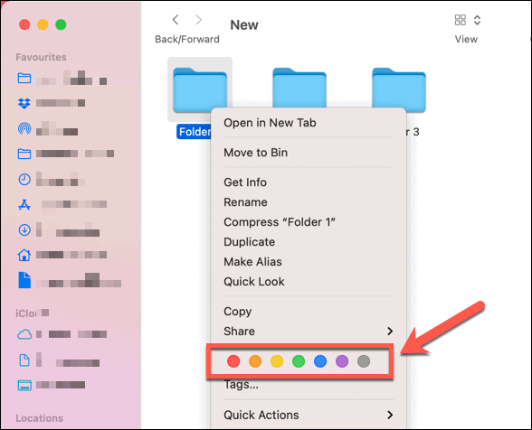 Postavljanje zadane oznake boje u mapu na Macu