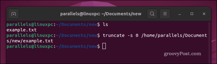 Pražnjenje Linux datoteke pomoću naredbe truncate