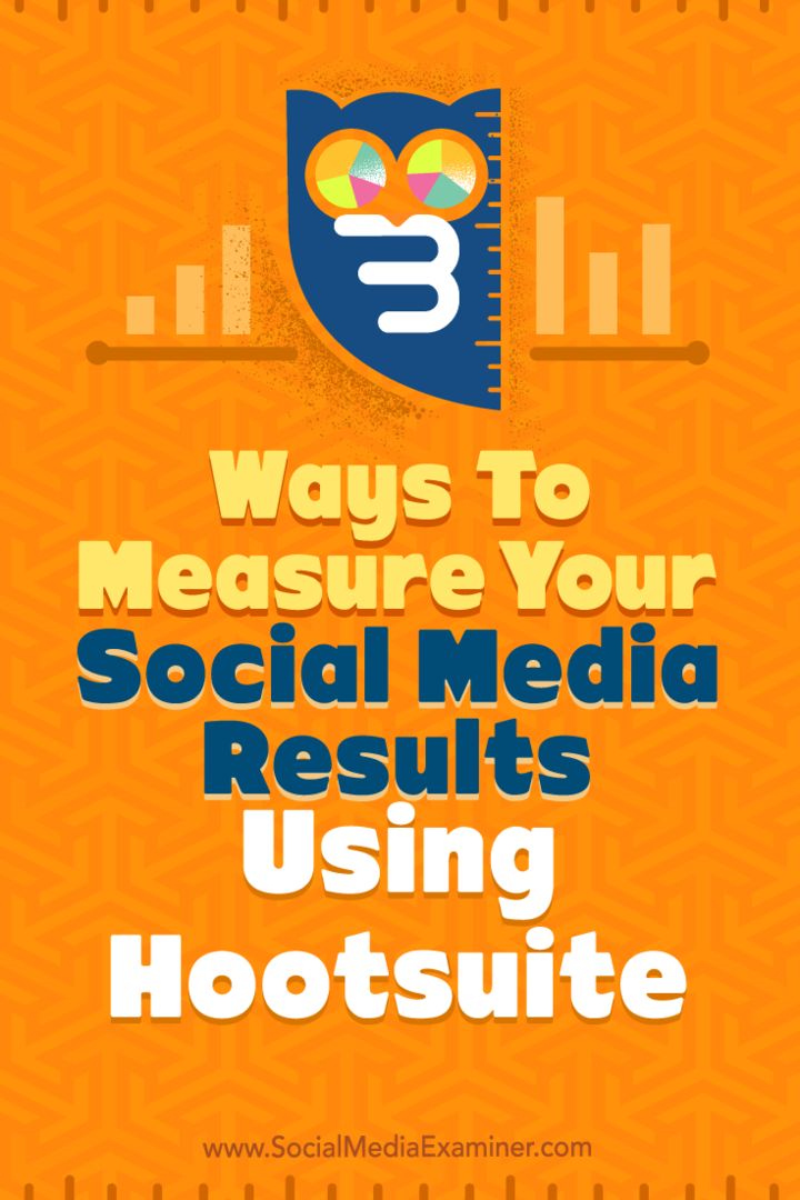 Savjeti o tri načina za mjerenje rezultata vaših društvenih mreža pomoću Hootsuite-a.