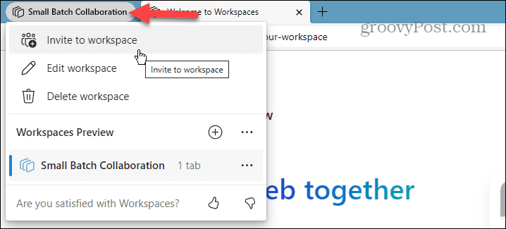 Radni prostori Microsoft Edge
