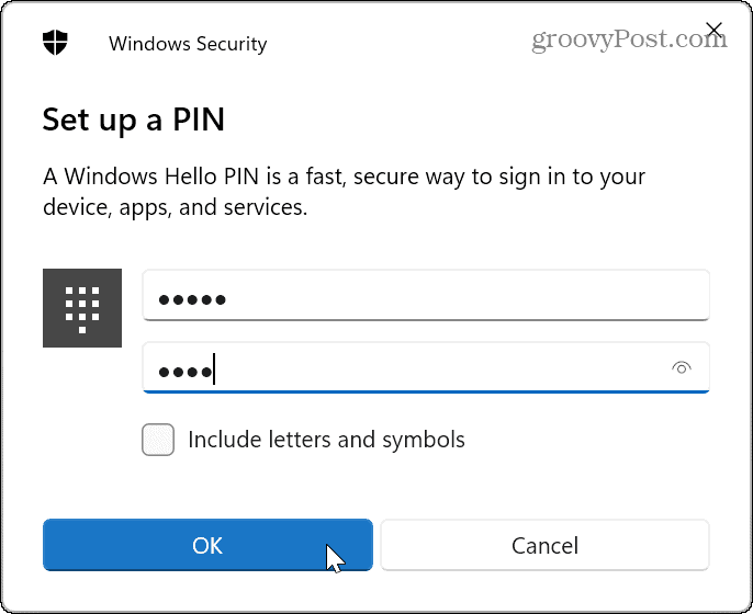 PIN za prijavu u Windows 11