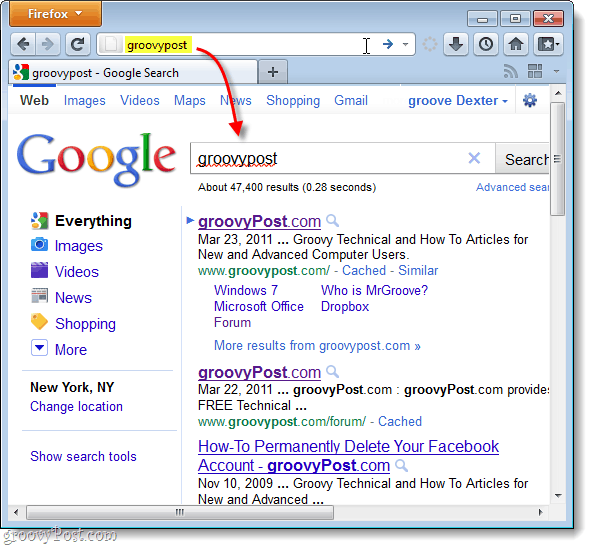 pretraži Google po zadanom u Firefoxu 4