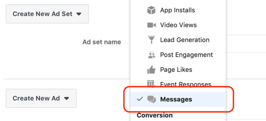 Kako doći do potencijalnih kupaca pomoću Facebook Messenger oglasa, poruka postavljenih kao odredište na razini skupa oglasa