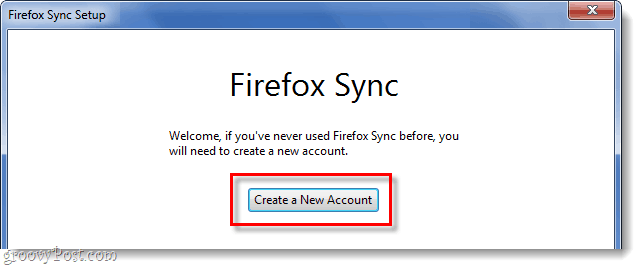 stvoriti novi račun za sinkronizaciju Firefoxa