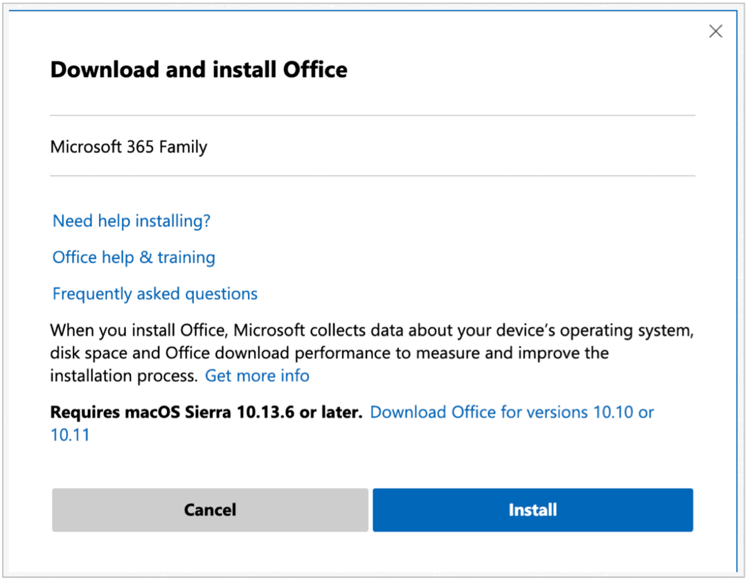 Microsoft 365 web instalacija