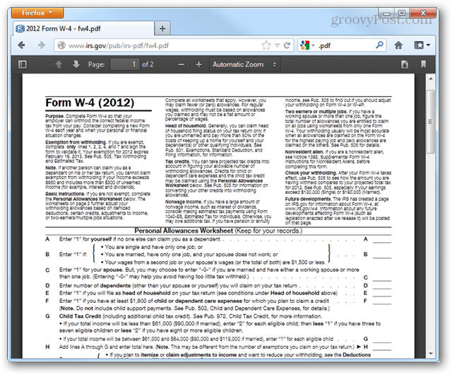 Omogućite ugrađeni preglednik PDF-a u Firefoxu 15