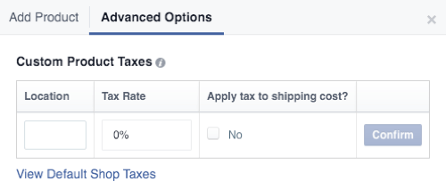 facebook shop porez na proizvode