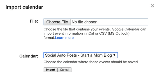 uvoz CSV datoteke u google kalendar