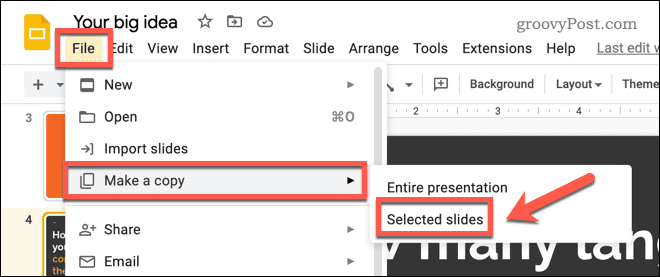 Kopiranje slajdova u Google Slides