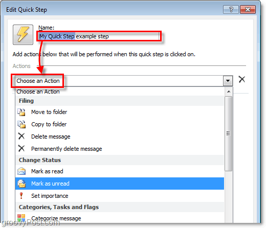 napravite prilagođenu akciju brzog koraka u programu Outlook 2010